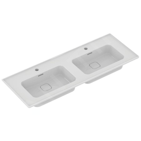 Ideal Standard Strada II - Double lavabo d’ameublement, 1.240x460 mm, 2 trous pour mitigeur, blanc T300501