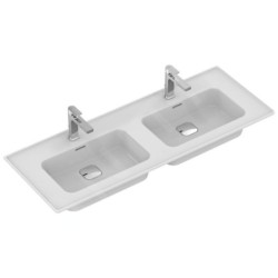 Ideal Standard Strada II - Double lavabo d’ameublement, 1.240x460 mm, 2 trous pour mitigeur, blanc T300501