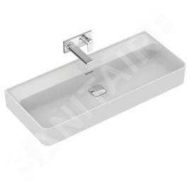 Ideal Standard Strada II - Lavabo 1.000x430 mm, sans ouverture pour mitigeur, avec Ideal Plus, blanc T3652MA