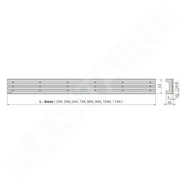 Alcadrain Grilles - Caillebotis pour auge linéaire 550 mm, en acier inoxydable mat GAP-550M