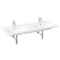 Jika Mio-N - Double-lavabo 1300x450 mm, avec trop-plein, 2 trous pour robinet, Jika Perle, blanc H8147141001041 Jika Mio-N - Double-lavabo 1300x450 mm, avec trop-plein, 2 trous pour robinet, Jika Perle, blanc H8147141001041