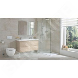 Jika Mio-N - Double-lavabo 1300x450 mm, avec trop-plein, 2 trous pour robinet, Jika Perle, blanc H8147141001041