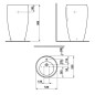 Laufen Il Bagno Alessi One - Lavabo sur pied 530x530x900 mm, sans trou pour robinetterie, avec LCC, blanc H8119724001091 Laufen Il Bagno Alessi One - Lavabo sur pied 530x530x900 mm, sans trou pour robinetterie, avec LCC, blanc H8119724001091