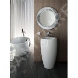 Laufen Il Bagno Alessi One - Lavabo sur pied 530x530x900 mm, sans trou pour robinetterie, avec LCC, blanc H8119724001091