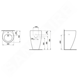 Laufen Il Bagno Alessi One - Lavabo avec colonne intégrée, 520x530x850 mm, avec LCC, blanc H8119714001091