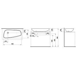 Laufen Palomba Collection - Vasque à poser, 900x420 mm, avec LCC, blanc H8168014001121