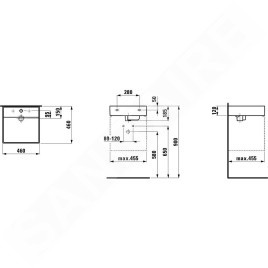 Laufen Kartell - Lave-mains à poser 460x460 mm, avec LCC, blanc H8153314001121