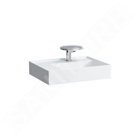 Laufen Kartell - Lavabo 600x460 mm, avec 1 trou pour robinetterie, SaphirKeramik, blanc H8103350001111