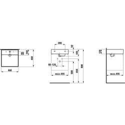 Laufen Kartell - Lave-mains 650x480mm, avec 1 trou pour robinetterie, avec LCC, blanc H8153314001111