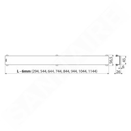 Alcadrain Grilles - Grille pour bac linéaire 550 mm, verre/blanc GL1200-550