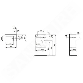 Laufen Kartell - Lave-mains 460x280 mm, avec LCC, blanc H8153344001121
