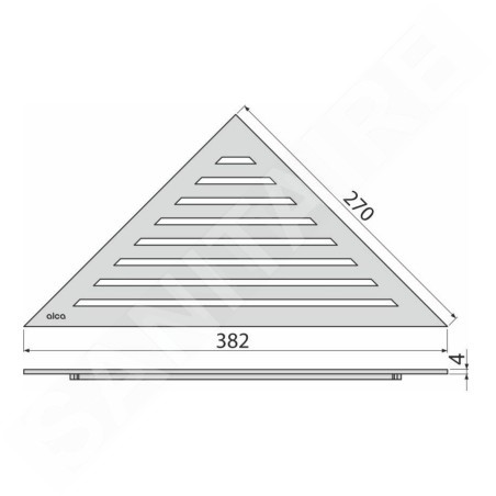 Alcadrain Grilles - Caillebotis pour bac de sol d'angle, mat en acier inoxydable LIFE