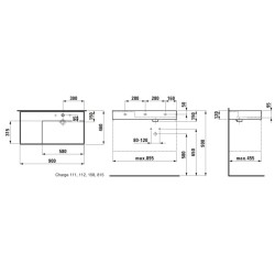 Laufen Kartell - Lavabo 900x460 mm, avec 3 trous pour robinetterie, SaphirKeramik, avec LCC, blanc H8103394001581