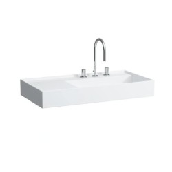 Laufen Kartell - Lavabo 900x460 mm, avec 3 trous pour robinetterie, SaphirKeramik, blanc H8103390001581