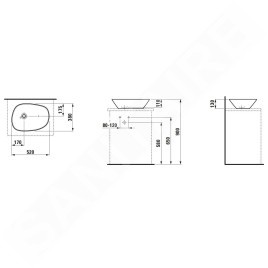 Laufen Palomba Collection - Vasque à poser, 520x380 mm, blanc H8168020001121