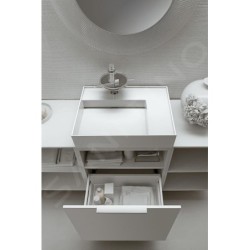 Laufen Kartell - Lavabo 600x460 mm, avec 1 trou pour robinetterie, SaphirKeramik, blanc H8103340001111