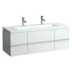 Laufen Living - Double-lavabo à poser, 1300x480 mm, avec 2 trous pour robinetterie, s LCC, blanc H8164364001071