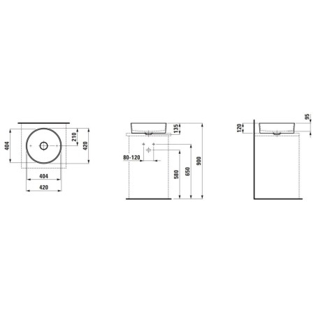 Laufen Kartell - Vasque, diamètre 420 mm, SaphirKeramik, blanc H8123310001121