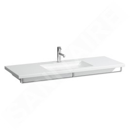 Laufen Living - Double-lavabo à poser, 1300 x 480 mm, 2 trous pour robinetterie, blanc H8164360001151
