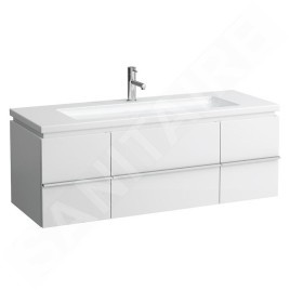 Laufen Living - Double-lavabo à poser, 1300 x 480 mm, 2 trous pour robinetterie, blanc H8164360001151