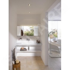 Laufen Living - Double-lavabo à poser 1300x480 mm, sans trous pour robinetterie, blanc H8164360001091