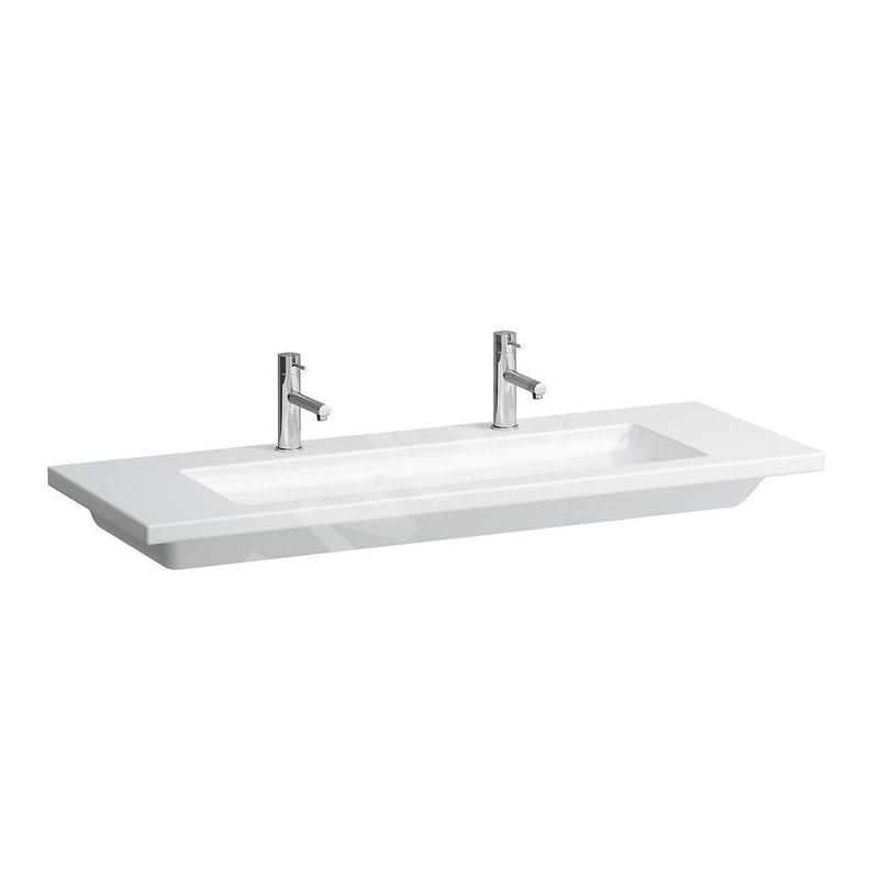 Laufen Living - Double-lavabo à poser, 1300x480 mm, avec 2 trous pour robinetterie, blanc H8164360001071 Laufen Living - Double-lavabo à poser, 1300x480 mm, avec 2 trous pour robinetterie, blanc H8164360001071
