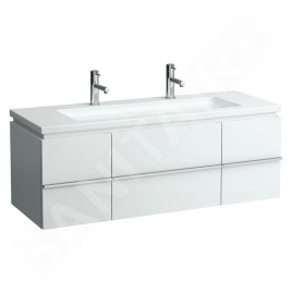 Laufen Living - Double-lavabo à poser, 1300x480 mm, avec 2 trous pour robinetterie, blanc H8164360001071