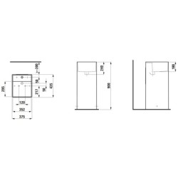Laufen Kartell - Lavabo sur pied 375x435x900 mm, blanc H8113314001121