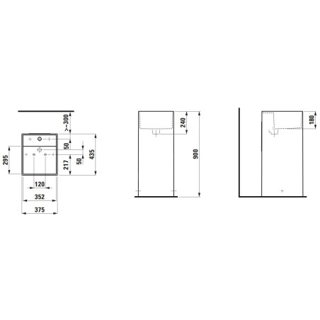 Laufen Kartell - Lavabo sur pied 375x435x900 mm, blanc H8113314001121