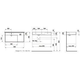 Laufen Kartell - Lavabo 900x460 mm, avec 1 trou pour robinetterie, SaphirKeramik, blanc H8103380001111