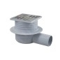 Alcadrain Douchegoten - Siphon de sol, côté 105x105 mm, diamètre 50 mm, arrêt des odeurs d'eau, acier inoxydable/plastique APV26