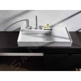 Laufen Kartell - Lavabo 900x460 mm, avec 3 trous pour robinetterie, SaphirKeramik, avec LCC, blanc H8103384001581