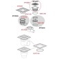 Alcadrain Douchegoten - Siphon de sol, côté 105x105 mm, diamètre 50 mm, arrêt des odeurs d'eau, acier inoxydable/plastique APV26