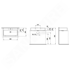 Laufen Living - Lavabo à poser 800x460 mm, sans trou pour robinetterie, blanc H8174370001091
