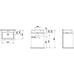 Laufen Living - Lavabo à poser 600x460 mm, avec 1 trou pour robinetterie, blanc H8174340001041