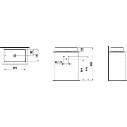 Laufen Living - Vasque, 600x340 cm, sans trop-plein, avec LCC, blanc H8114344001121