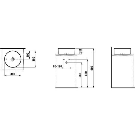 Laufen Living - Vasque, diamètre 380 mm, avec LCC, blanc H8114354001121