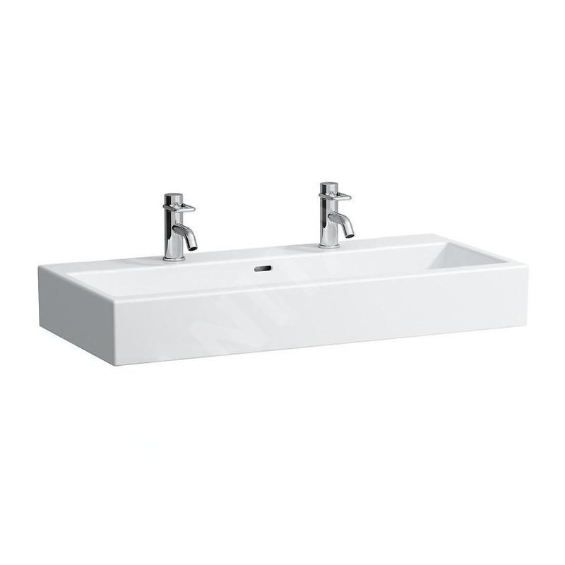 Laufen Living - Double-lavabo à poser 1000x460 mm, 2 trous pour robinetterie, blanc H8184370001071 Laufen Living - Double-lavabo à poser 1000x460 mm, 2 trous pour robinetterie, blanc H8184370001071