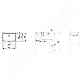 Laufen Living - Lavabo à encastrer, 545x360 mm, sans trou pour robinetterie, blanc H8124310001551