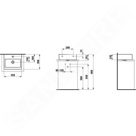 Laufen Living - Lave-mains 450x380 mm, sans trou pour robinetterie, blanc H8154330001091