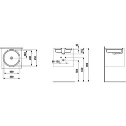 Laufen Living - Vasque à encastrer, diamètre 450 mm, blanc H8134380001091