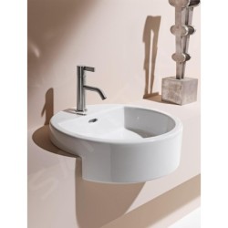 Laufen Living - Lavabo à encastrer 460x460 mm, sans trou pour robinetterie, blanc H8134310001091