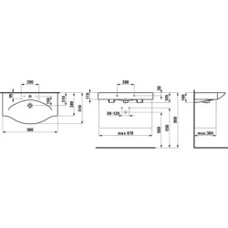 Laufen Palace - Lavabo à poser 900x510 mm, 3 trous pour robinetterie, blanc H8117020001081