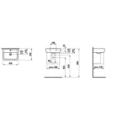 Laufen Pro - Lave-mains, 450x340 mm, sans trou pour mitigeur, avec LCC, blanc H8119514001091