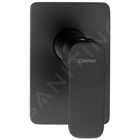 Sapho Spy - Mitigeur encastré de douche avec corps d'encastrement, 1 sortie, noir mat PY41/15