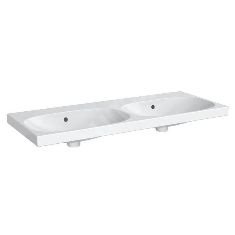 Geberit Acanto - Double lavabo, 1200x482 mm, sans trou, avec trop-plein, avec KeraTect, blanc 500.628.01.8 Geberit Acanto - Double lavabo, 1200x482 mm, sans trou, avec trop-plein, avec KeraTect, blanc 500.628.01.8