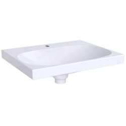 Geberit Acanto - Lavabo 600x482 mm, avec 1 trou, avec trop-plein dissimulé, avec KeraTect, blanc 500.629.01.8