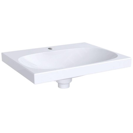 Geberit Acanto - Lavabo 600x482 mm, avec 1 trou, avec trop-plein dissimulé, avec KeraTect, blanc 500.629.01.8