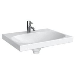 Geberit Acanto - Lavabo 600x482 mm, avec 1 trou, avec trop-plein dissimulé, avec KeraTect, blanc 500.629.01.8