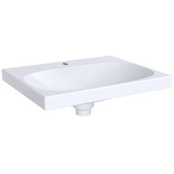 Geberit Acanto - Lavabo 600x482 mm, avec 1 trou, avec trop-plein dissimulé, blanc 500.629.01.2